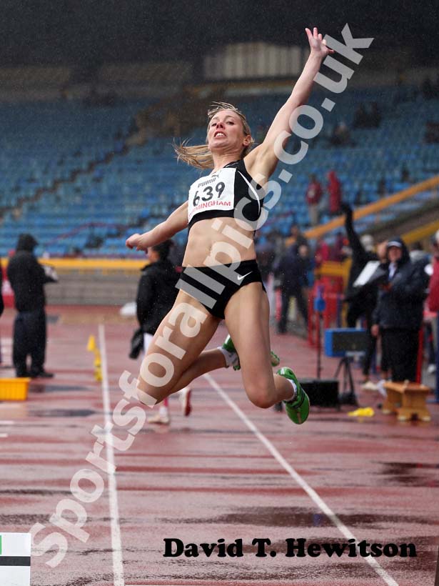 Amy Woodman, long jump at the 2012 England and North Champs.